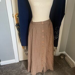 Element Tan Patterned Maxi Skirt